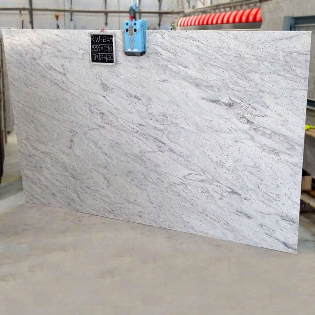 River white granite gangsaw slab