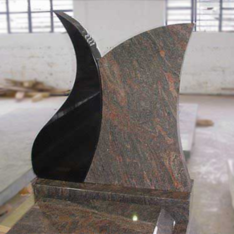 European and Teardrop-styled granite monument in double shape