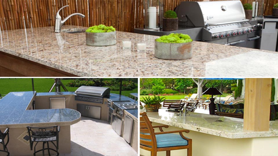 Effectively using granite countertops in outdoor kitchen