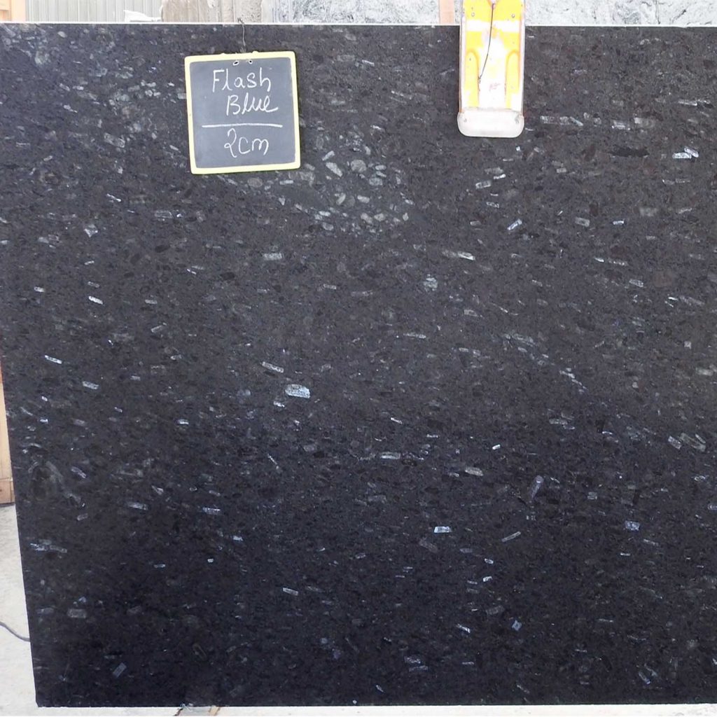 Flash blue granite gangsaw slab supplier