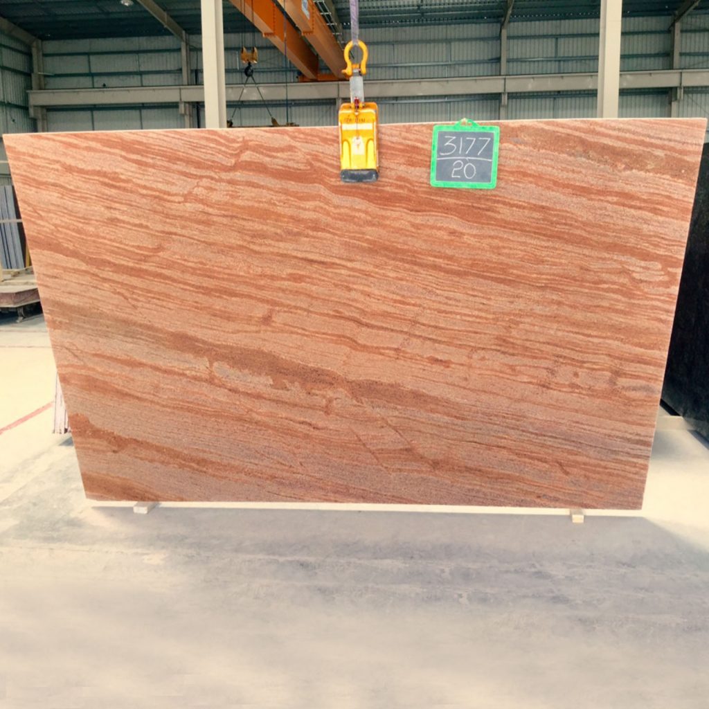 Strawberry pink gangsaw slab