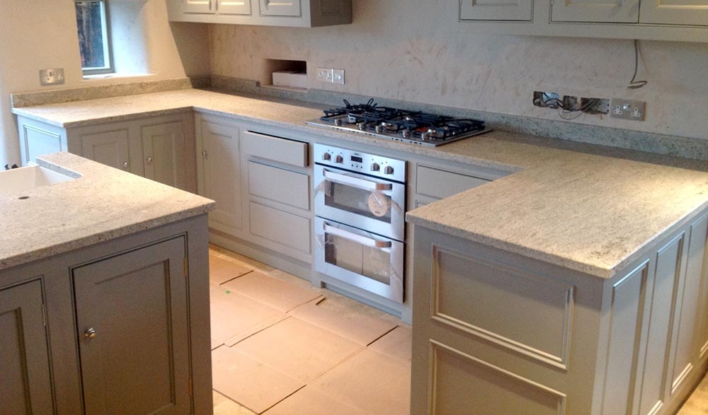 White Leathered Granite Countertops