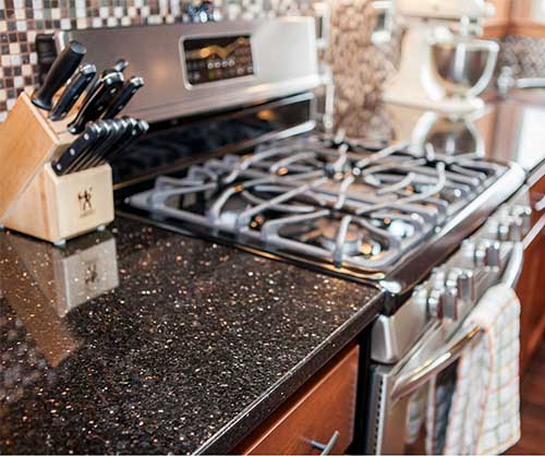 Black galaxy granite countertop