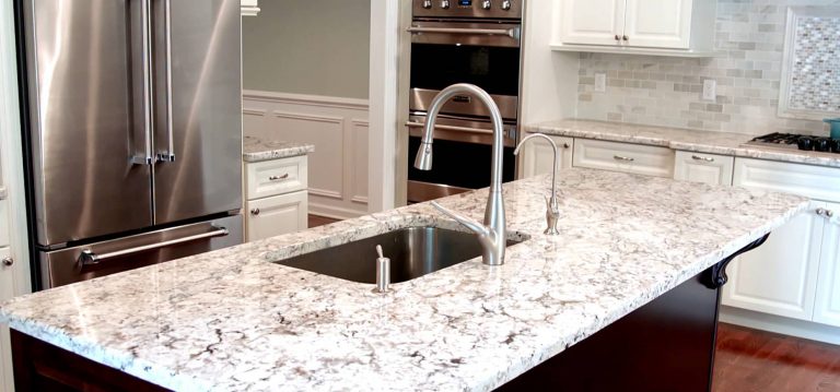 White Shades of Granite Countertops