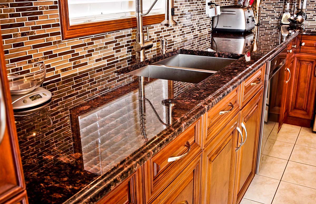 kitchen design with brown granite