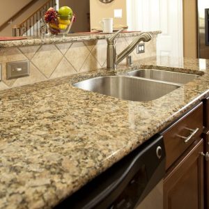 Crystal yellow countertop