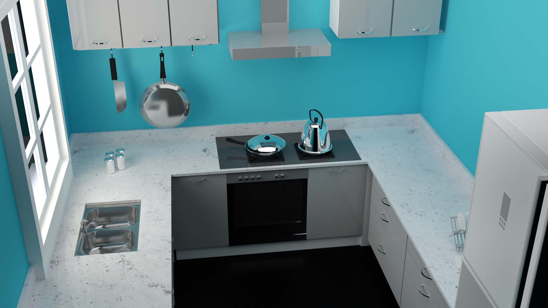 Colonial white kitchen countertop