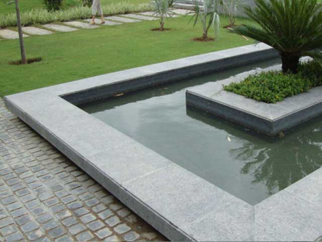 steel grey granite pool side stone