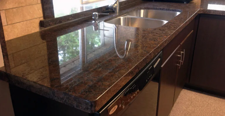 Tan brown granite countertop