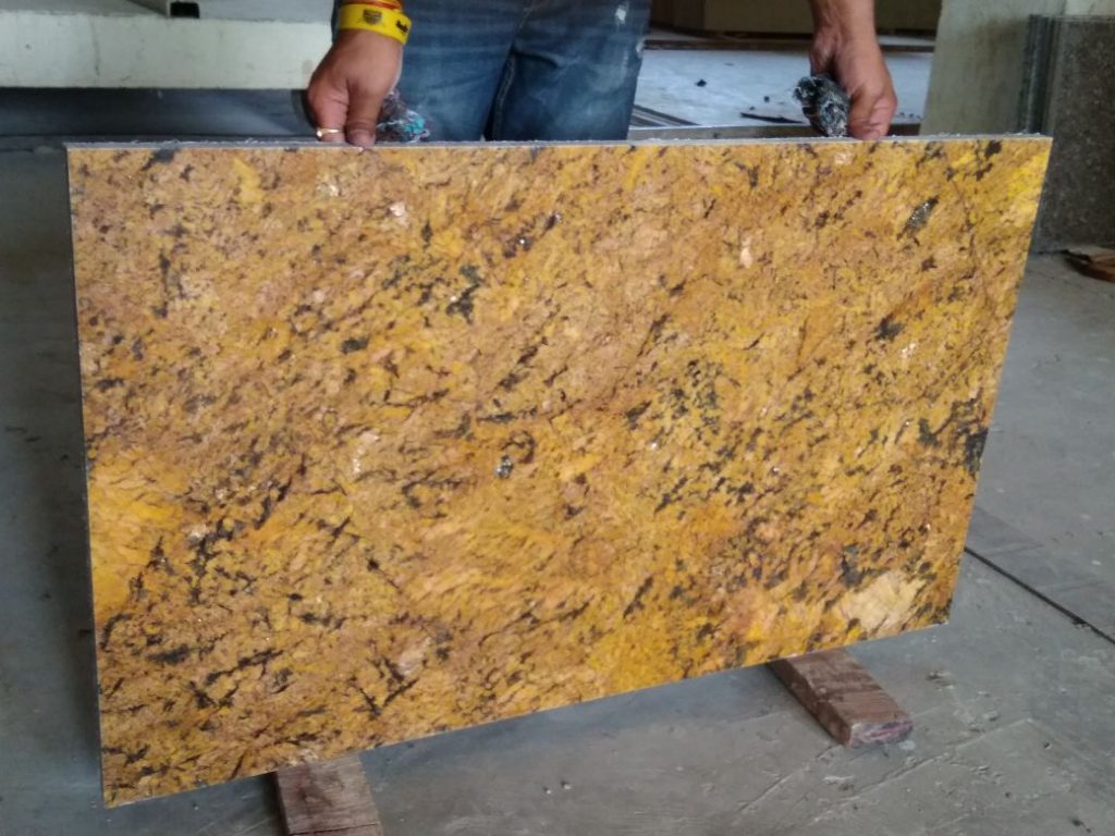 Alaska gold granite cutter slab