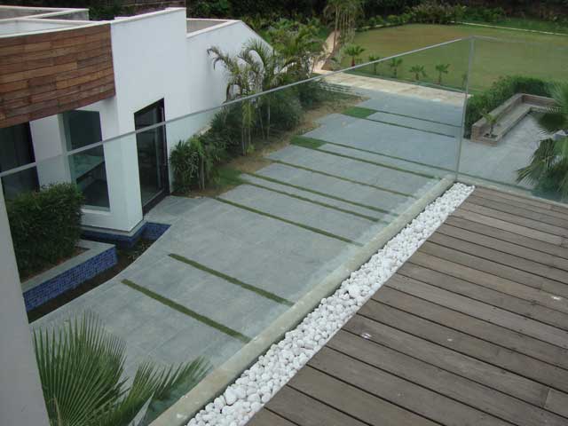 Steel grey granite flooring