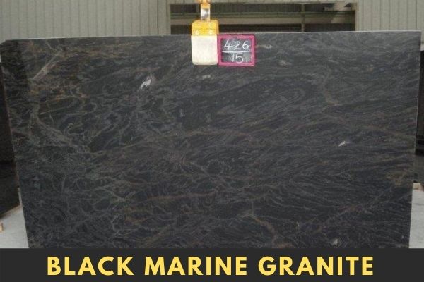 Black Marine granite slab