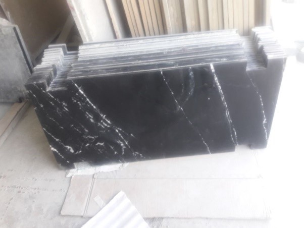 Black marine granite installation