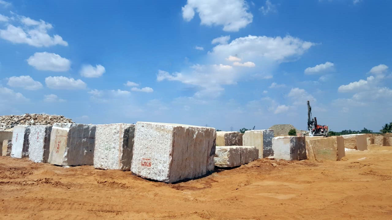 Rough granite block