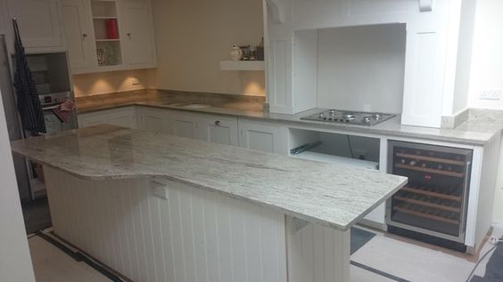 Amba white granite kitchen countertop