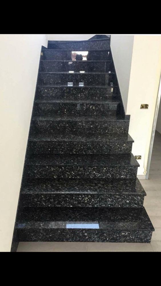 black granite stairs