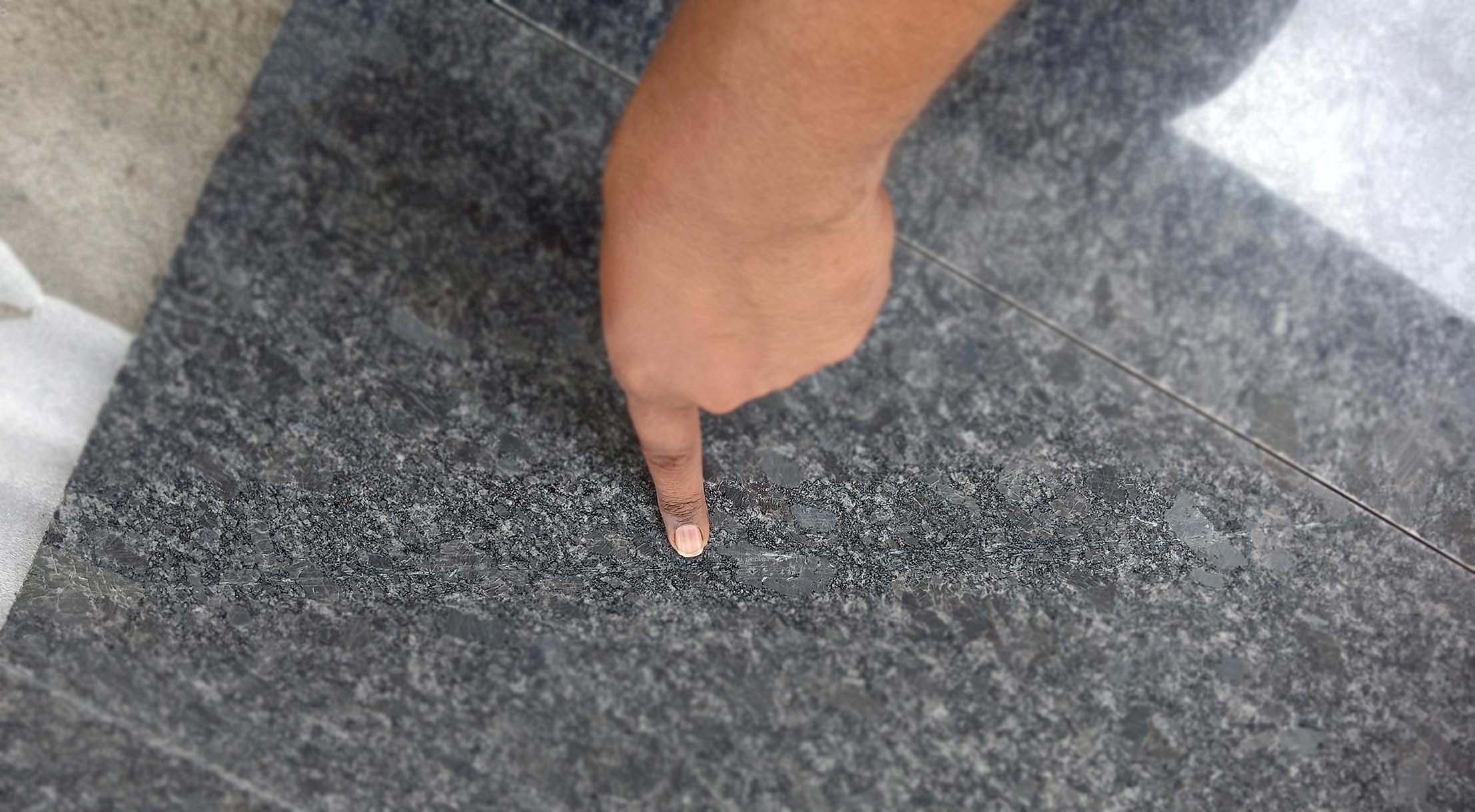 Lines on the granite surface