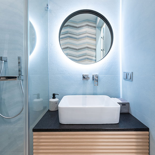 Bathroom black granite