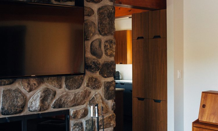 The granite flooring