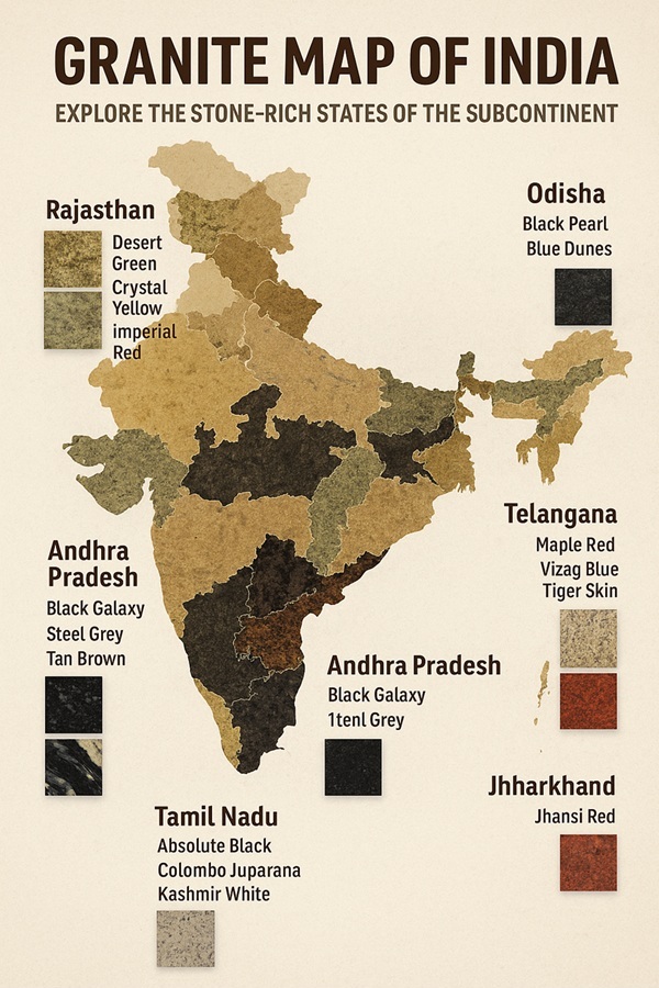 Granite map of India