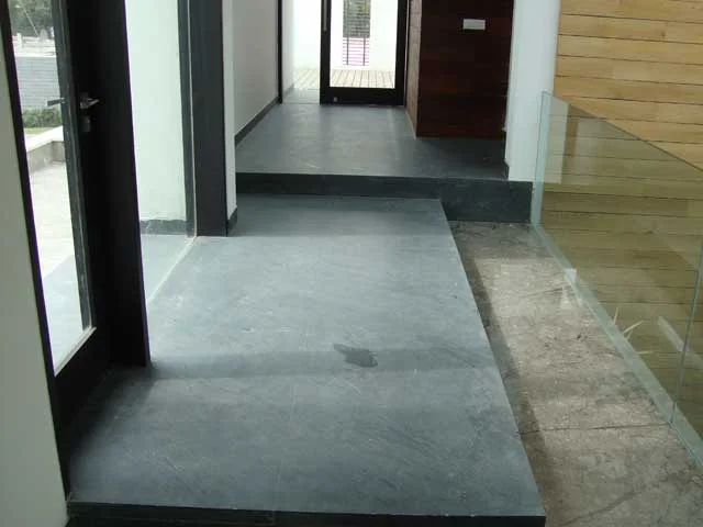 Steel grey granite indoor flooring